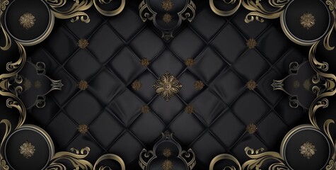 Capitonné pattern luxury leather background, Generative Ai