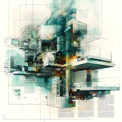 Geometric Symphony: Precision and Chaos in Digital Collage