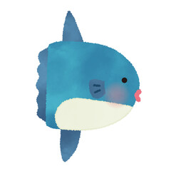 マンボウの手書き風ベクターイラスト
