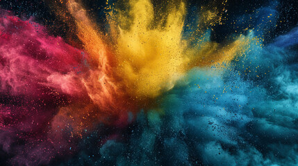 A textured surface depiction of Explosion of colored powder background