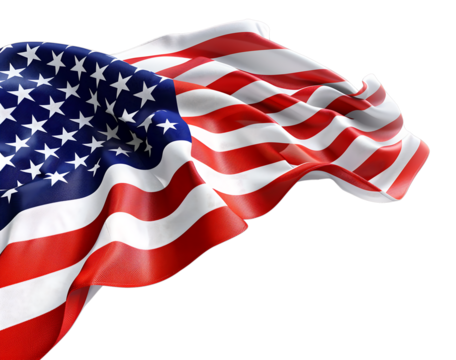 American Flag on transparent background - Powered by Adobe