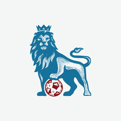 Logo of a lion with a crown holding a ball