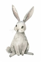 Fototapeta premium minimalist full body quirky arctic snowy rabbit isolated