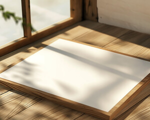 there is a picture of a wooden table with a white paper on it