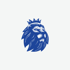 Lion head logo with crown