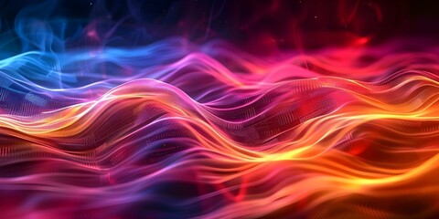 Fototapeta premium Visualizing Wavy Lines in a Digital Code Field in D. Concept Digital Art, Coding Techniques, Wavy Lines, Visual Representation, Tech Inspiration