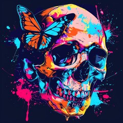 3d skull cyberpunk skeleton fantasy artwork