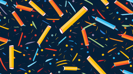 colorful animated pencils dancing twirling pattern abstract graphic poster background