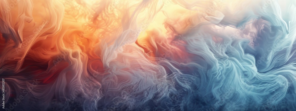 Poster a vibrant blend of warm and cool colors swirls together in a dynamic abstract pattern, suggesting op