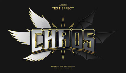 decorative chaos wings editable text effect vector design