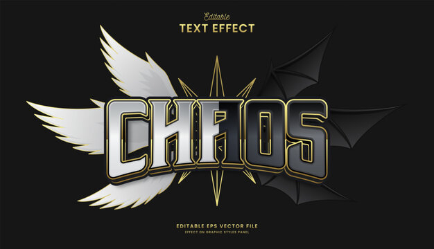 decorative chaos wings editable text effect vector design