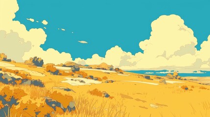 Peaceful landscape scenes for calming digital art pieces