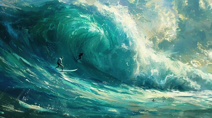 Market Momentum Wave, surfers ride the crest of stock surges