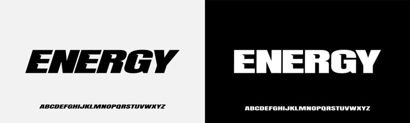 ENERGY FONT, Sport Modern Italic Alphabet Font. Typography urban style fonts for technology, digital, movie logo design. vector illustration.eps