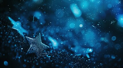 Blue chip stocks shining like stars in the night sky, symbol of stability