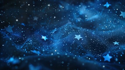 Blue chip stocks shining like stars in the night sky, symbol of stability