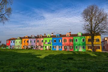 Colorful Houses On Burano Island In Italy
