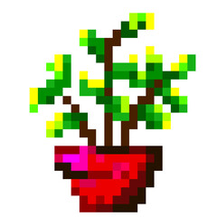 Tiny Plants in 8 bit Pixel Art