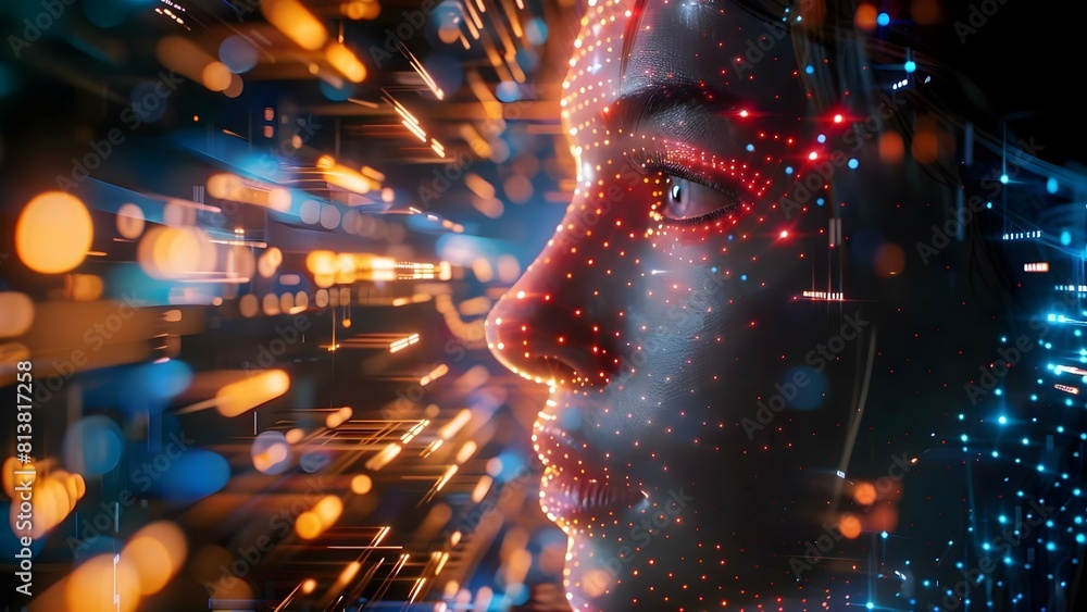 Aufkleber futuristic neural network technology and electronic engineering innovation. concept artificial intel