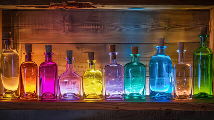 neon wine bottle set
