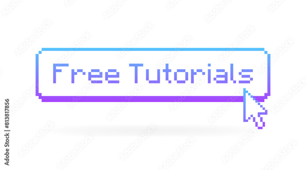 Poster free tutorials button icon. flat style. vector icon