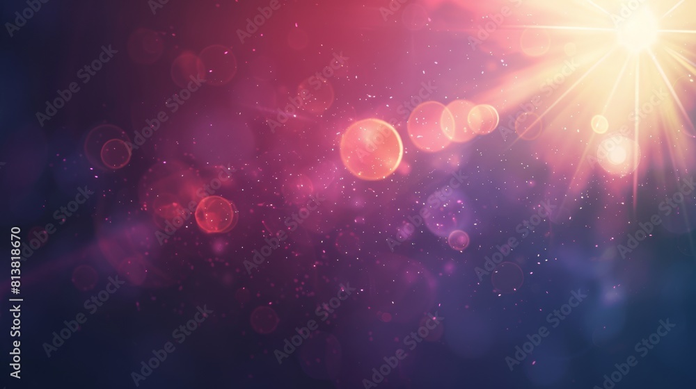 Poster a retro-futuristic gradient background with a bold lens flare overlay, evoking a sense of nostalgia 