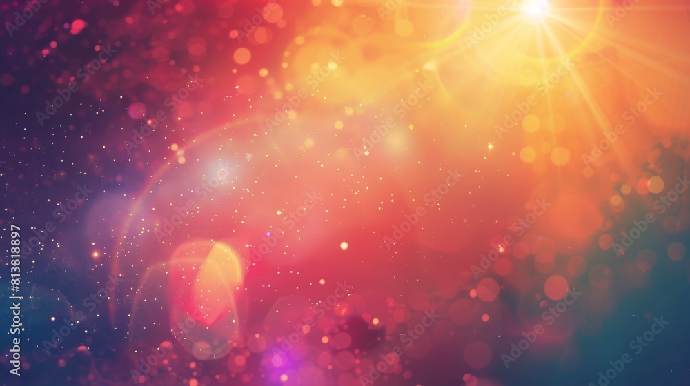Poster A retro-futuristic gradient background with a bold lens flare overlay, evoking a sense of nostalgia and technological advancement.