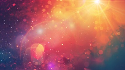 A retro-futuristic gradient background with a bold lens flare overlay, evoking a sense of nostalgia and technological advancement.