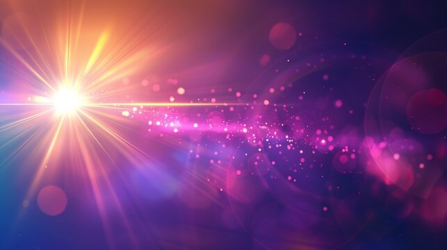 A retro-futuristic gradient background with a bold lens flare overlay, evoking a sense of nostalgia and technological advancement.