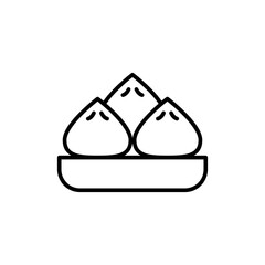 Dumpling outline icons, minimalist vector illustration ,simple transparent graphic element .Isolated on white background