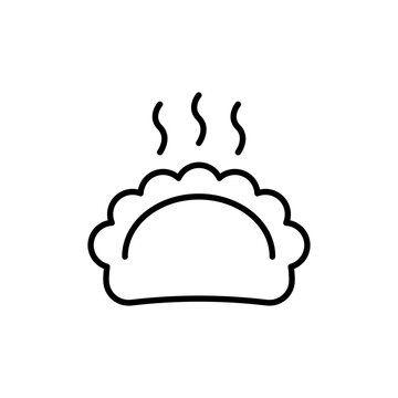 Dumpling outline icons, minimalist vector illustration ,simple transparent graphic element .Isolated on white background