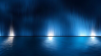 Obraz premium A blue metallic background with smooth, shiny texture. It has a gradient from deep navy at the bottom to lighter shades of skyblue, giving it an elegant and modern look. 