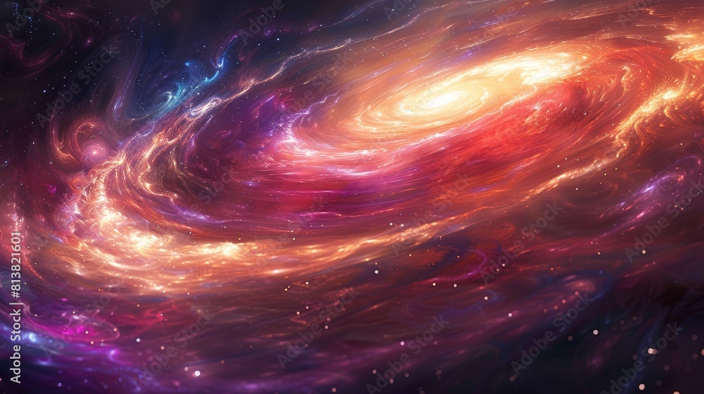 Poster cosmic swirl of colors in a galactic liquid gradient