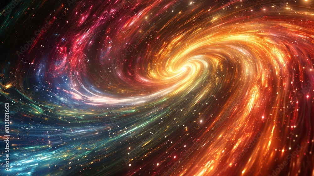 Poster cosmic swirl of colors in a galactic liquid gradient