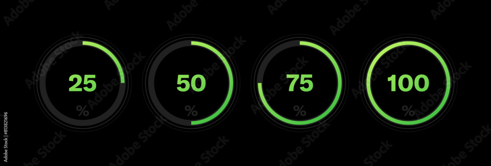 Poster icon load line. steps to load an icon. flat style. vector icons