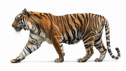 A majestic big tiger isolated on the white background