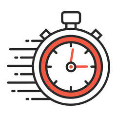 Speed Timer Line Icon. Editable Stroke design