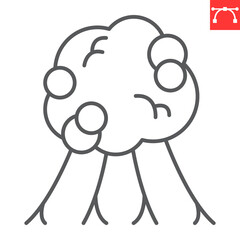 Cancer cell line icon, disease and organism, cancer cell vector icon, vector graphics, editable stroke outline sign, eps 10.