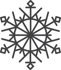 Snowflake icon. Winter snowflake silhouette for Christmas design