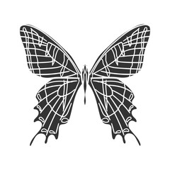 Two Tailed Swallowtail Icon Silhouette Illustration. Insects Vector Graphic Pictogram Symbol Clip Art. Doodle Sketch Black Sign.