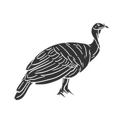 Wild Turkey Icon Silhouette Illustration. Animals Vector Graphic Pictogram Symbol Clip Art. Doodle Sketch Black Sign.