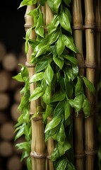 Background and texture of bamboo wall or fence 