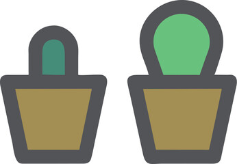 Obraz premium icon of a green cactus that can stand near the monitor