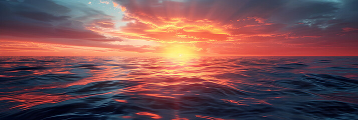 Vibrant Oceanic Sunset: Stunning Sun Dip and Sky Hues