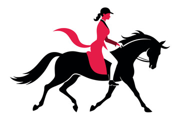 Girl jockey posing on horseback