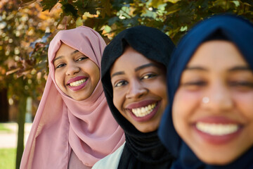 Sisterhood Snapshot: Middle Eastern Muslim Women in Hijab Capturing Unity
