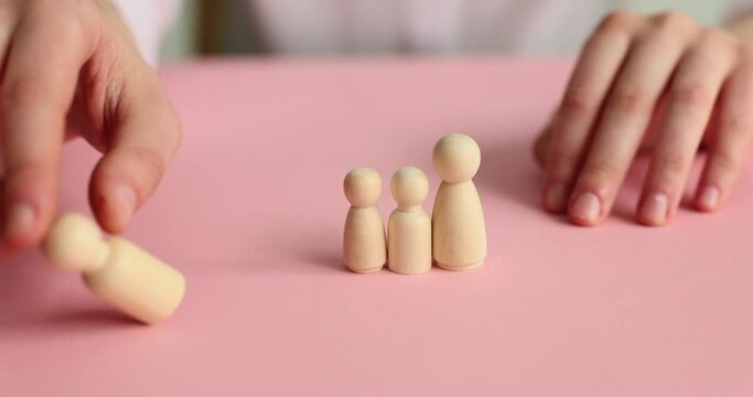 Breakup of family divorce and dad left family. Death of husband and widow