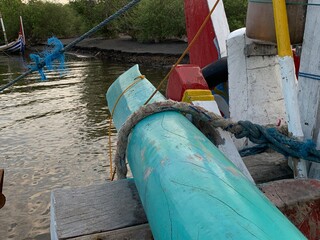 parts of traditional Indonesian fishing boats, Pakesan type, East Java, Indonesia, Asia