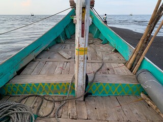 parts of traditional Indonesian fishing boats, Pakesan type, East Java, Indonesia, Asia