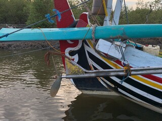 parts of traditional Indonesian fishing boats, Pakesan type, East Java, Indonesia, Asia